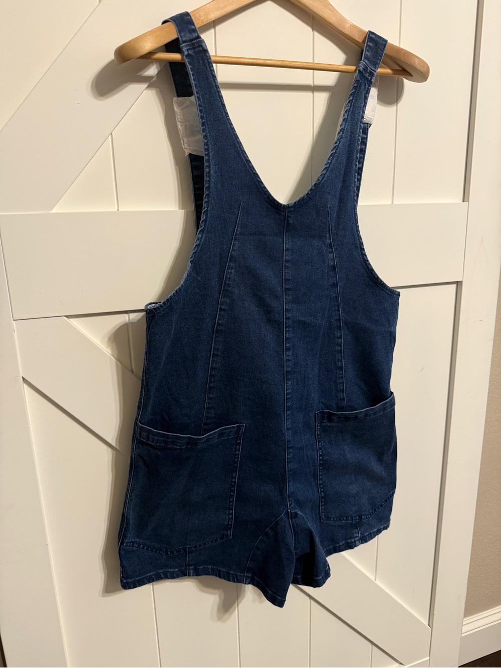 Denim Short Overalls Dark Blue Women’s Small Adjustable Straps Front Pockets - Picture 2 of 6